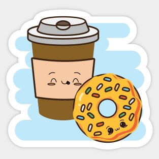 donuts and coffee Sticker